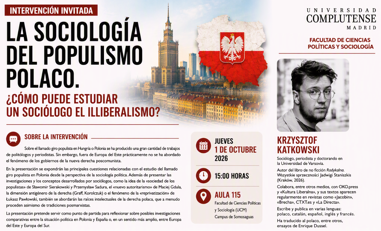Conferencia "La sociología del populismo polaco. ¿Cómo puede estudiar un sociólogo el iliberalismo?"
